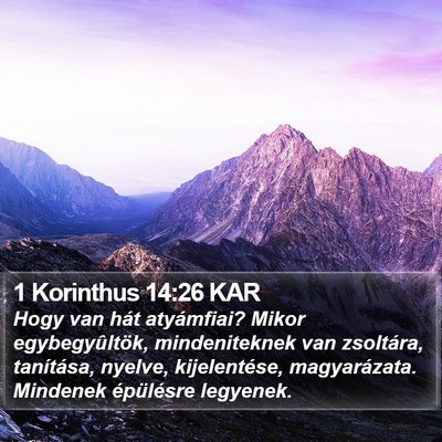 1 Korinthus 14:26 KAR Bible Verse Image