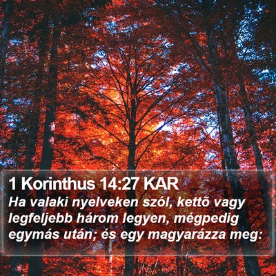 1 Korinthus 14:27 KAR Bible Verse Image
