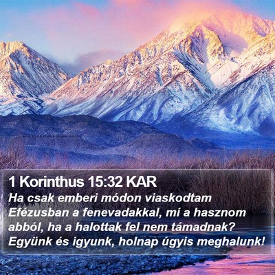 1 Korinthus 15:32 KAR Bible Verse Image