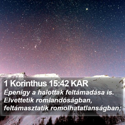 1 Korinthus 15:42 KAR Bible Verse Image