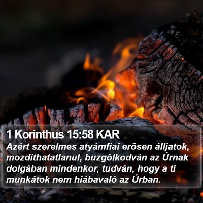 1 Korinthus 15:58 KAR Bible Verse Image