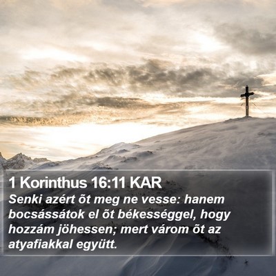 1 Korinthus 16:11 KAR Bible Verse Image