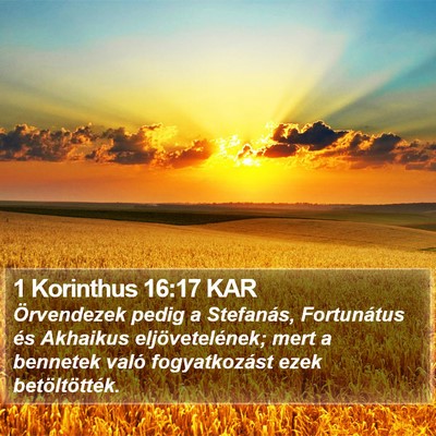 1 Korinthus 16:17 KAR Bible Verse Image