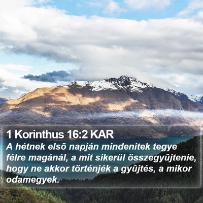 1 Korinthus 16:2 KAR Bible Verse Image