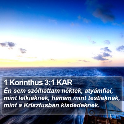 1 Korinthus 3:1 KAR Bible Verse Image