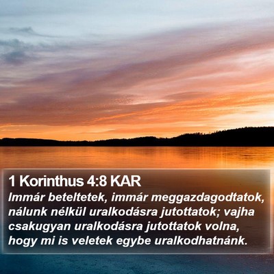 1 Korinthus 4:8 KAR Bible Verse Image