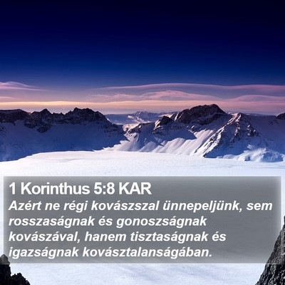 1 Korinthus 5:8 KAR Bible Verse Image