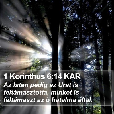 1 Korinthus 6:14 KAR Bible Verse Image