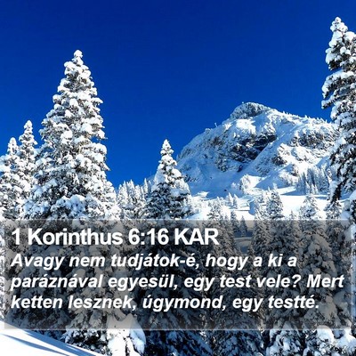 1 Korinthus 6:16 KAR Bible Verse Image