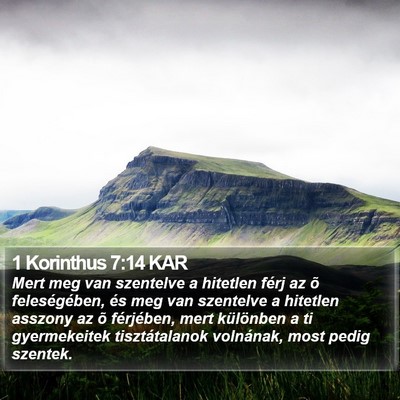1 Korinthus 7:14 KAR Bible Verse Image