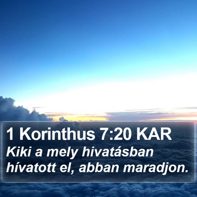 1 Korinthus 7:20 KAR Bible Verse Image