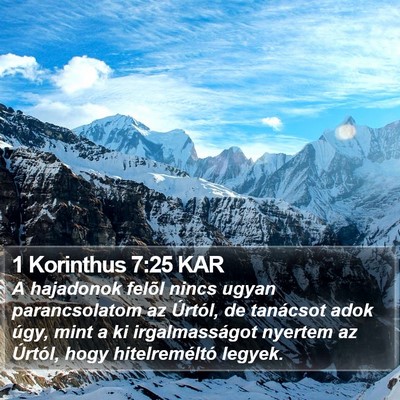 1 Korinthus 7:25 KAR Bible Verse Image