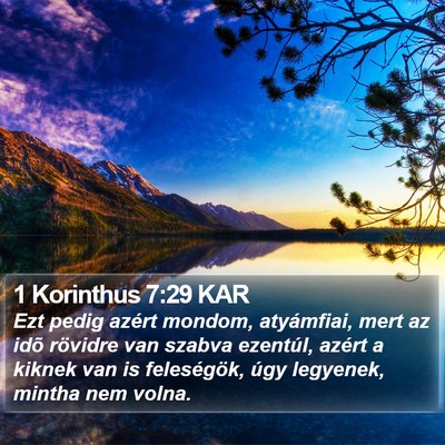 1 Korinthus 7:29 KAR Bible Verse Image