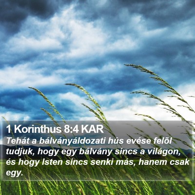 1 Korinthus 8:4 KAR Bible Verse Image