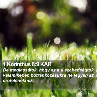 1 Korinthus 8:9 KAR Bible Verse Image