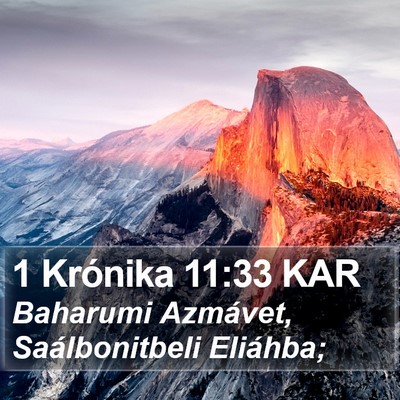 1 Krónika 11:33 KAR Bible Verse Image