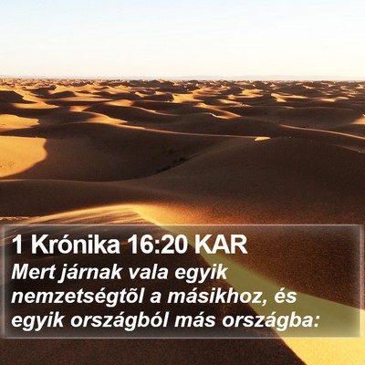 1 Krónika 16:20 KAR Bible Verse Image