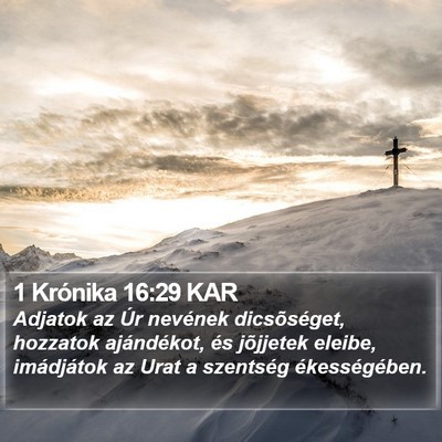 1 Krónika 16:29 KAR Bible Verse Image