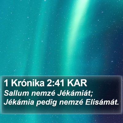 1 Krónika 2:41 KAR Bible Verse Image