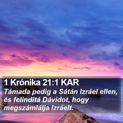 1 Krónika 21:1 KAR Bible Verse Image
