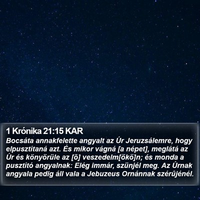 1 Krónika 21:15 KAR Bible Verse Image