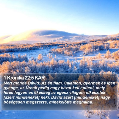 1 Krónika 22:5 KAR Bible Verse Image