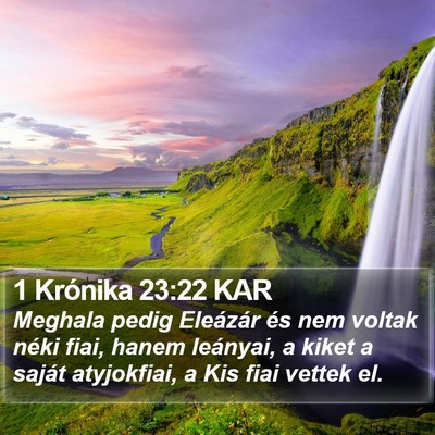 1 Krónika 23:22 KAR Bible Verse Image