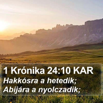 1 Krónika 24:10 KAR Bible Verse Image