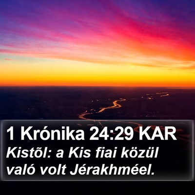1 Krónika 24:29 KAR Bible Verse Image