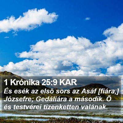 1 Krónika 25:9 KAR Bible Verse Image