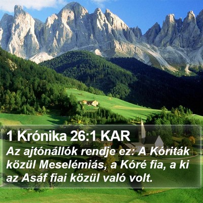 1 Krónika 26:1 KAR Bible Verse Image