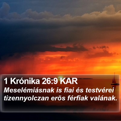 1 Krónika 26:9 KAR Bible Verse Image