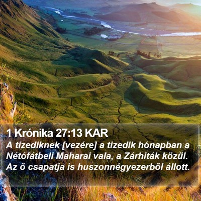 1 Krónika 27:13 KAR Bible Verse Image