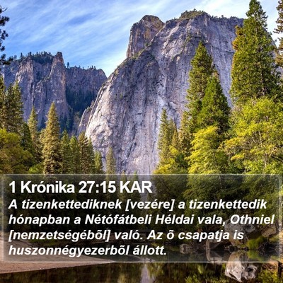 1 Krónika 27:15 KAR Bible Verse Image