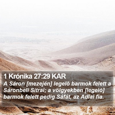 1 Krónika 27:29 KAR Bible Verse Image