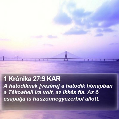1 Krónika 27:9 KAR Bible Verse Image