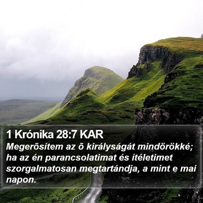 1 Krónika 28:7 KAR Bible Verse Image