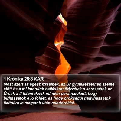 1 Krónika 28:8 KAR Bible Verse Image