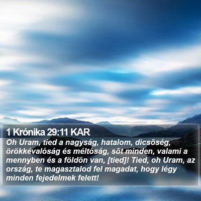 1 Krónika 29:11 KAR Bible Verse Image