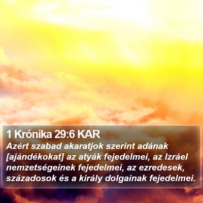 1 Krónika 29:6 KAR Bible Verse Image