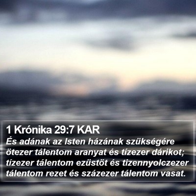1 Krónika 29:7 KAR Bible Verse Image