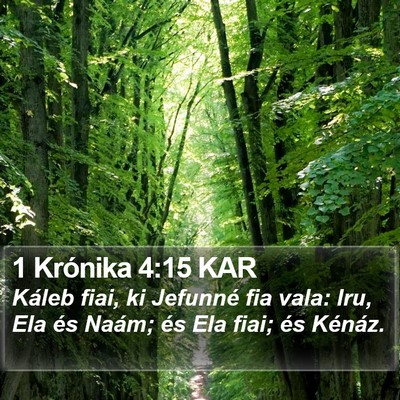 1 Krónika 4:15 KAR Bible Verse Image