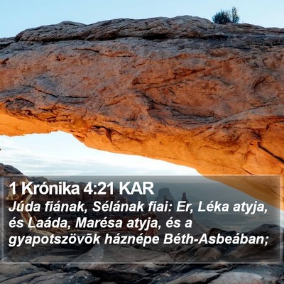 1 Krónika 4:21 KAR Bible Verse Image