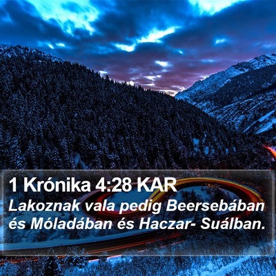 1 Krónika 4:28 KAR Bible Verse Image