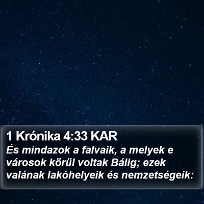 1 Krónika 4:33 KAR Bible Verse Image