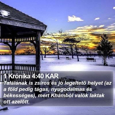 1 Krónika 4:40 KAR Bible Verse Image