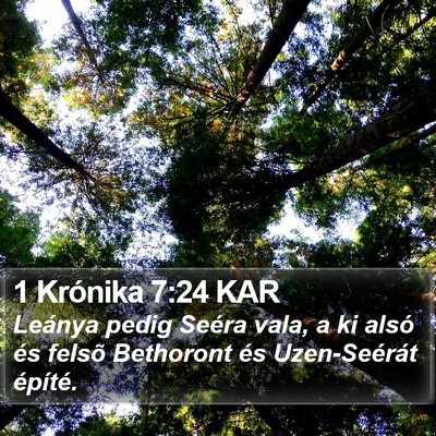 1 Krónika 7:24 KAR Bible Verse Image