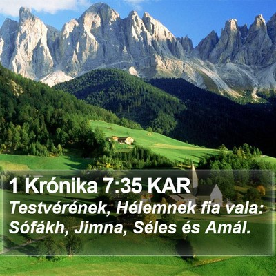 1 Krónika 7:35 KAR Bible Verse Image