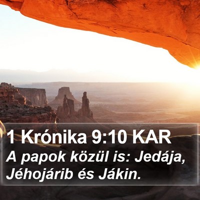 1 Krónika 9:10 KAR Bible Verse Image