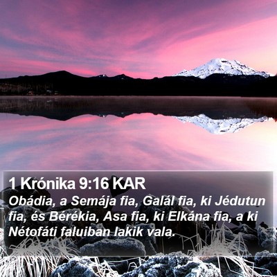1 Krónika 9:16 KAR Bible Verse Image